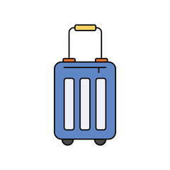 suitcase color line icon with white background vector stock illustration