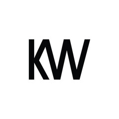 KW monogram logo design letter text name symbol monochrome logotype alphabet character simple logo