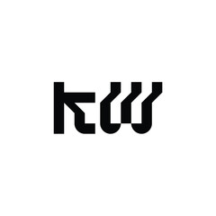 KW monogram logo design letter text name symbol monochrome logotype alphabet character simple logo