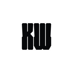 KW monogram logo design letter text name symbol monochrome logotype alphabet character simple logo