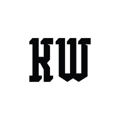 KW monogram logo design letter text name symbol monochrome logotype alphabet character simple logo