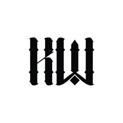 KW monogram logo design letter text name symbol monochrome logotype alphabet character simple logo