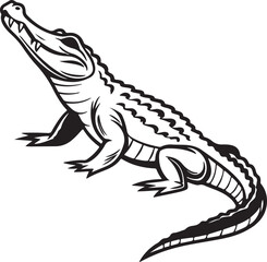 Naklejka premium Crocodile silhouette in vector art, perfect for kids' coloring pages, emphasizing fun and creativity in art