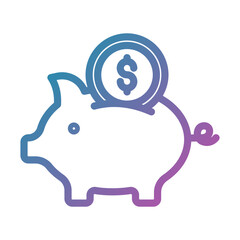 Piggy Bank and Coin Icon