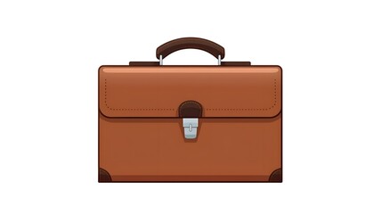 Professional cartoon vector illustration of a simple glyph briefcase icon in a trendy style