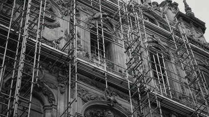 Fototapeta premium Historic building under scaffolding