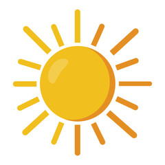 Bright yellow sun rays summer
