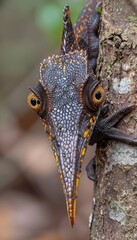 Fototapeta premium Chameleon camouflaging perfectly against a vibrant, colorful background for ultimate disguise