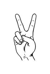 Hand making a peace sign