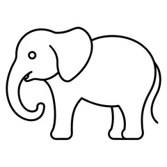 Elephant outline in silhouette vector illustration