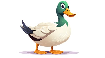 Detailed and Colorful Mallard Duck Cartoon Vector Illustration for Creative Projects