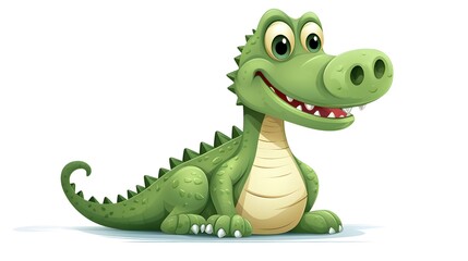 Obraz premium Detailed hand-drawn crocodile illustration on white background for design projects