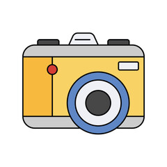 camera color line icon with white background vector stock illustration