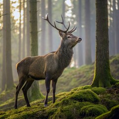Obraz premium Majestic Red Deer in a Forest
