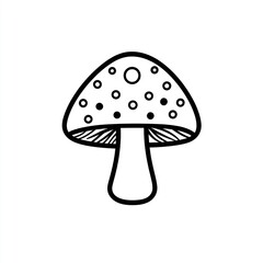 Simple mushroom illustration, white background, nature, design element
