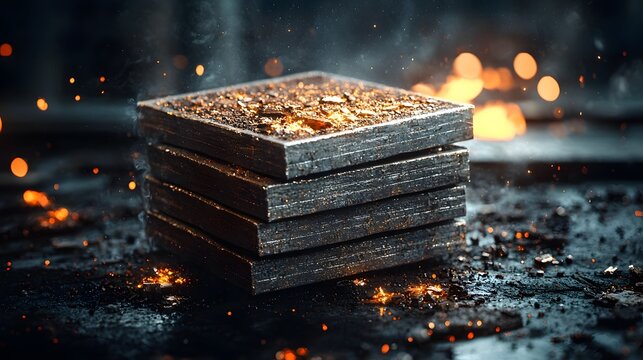 Mesmerizing cross sections of mineral core samples illuminated by the glow of laboratory lighting revealing the intricate textures and layered structures of these natural geological wonders