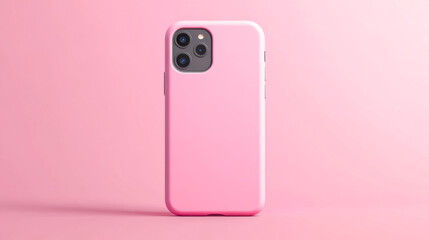 Stylish pink phone case on soft pastel background showcasing a minimalistic design