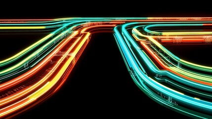 Abstract glowing pathways