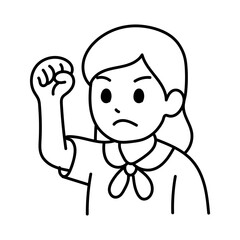 Avatar Cartoon Asia Student Girl minimal line