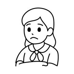 Avatar Cartoon Asia Student Girl minimal line