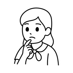 Avatar Cartoon Asia Student Girl minimal line