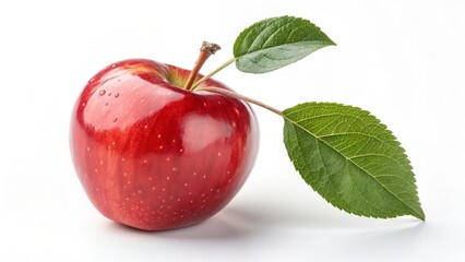Fresh Red Apple with Water Droplets