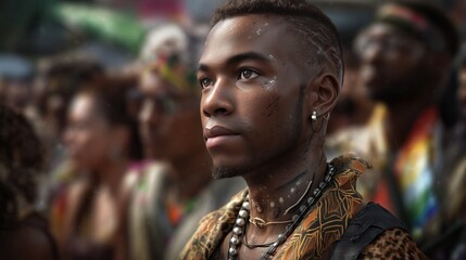 Obraz premium Cultural gathering celebration urban city event photography vibrant atmosphere close-up view community spirit