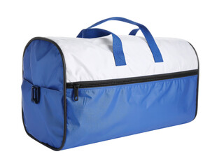 Durable and stylish blue white duff bag, perfect for travel, gym, weekend getaways