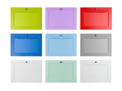 Vibrant colors of neighborhood mailboxes, a symbol of communication and community