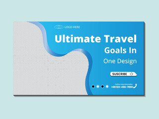 Colorful Travel YouTube Thumbnail Template Design
