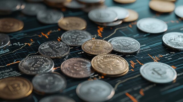 Cryptocurrencies on a chart - Powered by Adobe