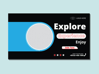 Adventure Travel YouTube Thumbnail PSD Template
