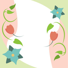 Floral vine curved corner art. Vector