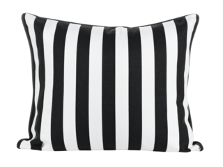 Black and white striped pillow, a stylish accent for modern home decor striking