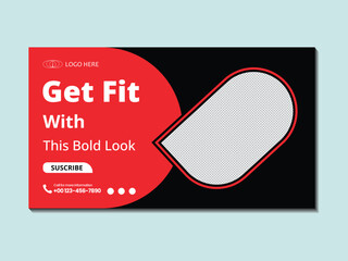 Modern Fitness Center YouTube Thumbnail Design Template
