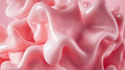 Abstract Pink Creamy Texture Background with Glossy Surface Design