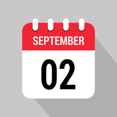 2 september calendar icon design object vector