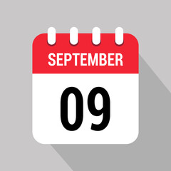 9 september calendar icon design object vector