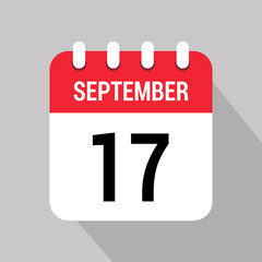17 september calendar icon design object vector