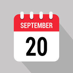 20 september calendar icon design object vector