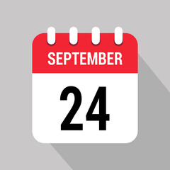 24 september calendar icon design object vector
