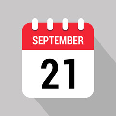 21 september calendar icon design object vector