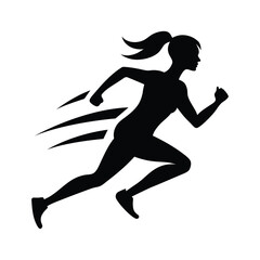 silhouette of a woman running