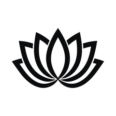 Elegant Lotus Flower Icon: Spiritual, Yoga, and Nature Vector