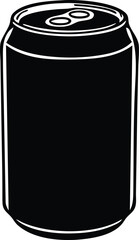 chilling soda can silhouette vector icon