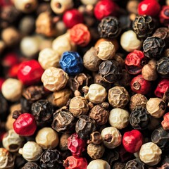 Obraz premium Close-up of colorful peppercorns
