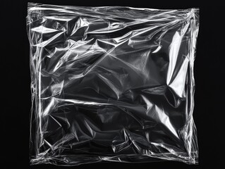 Transparent Plastic Texture Overlay with Polyethylene Packaging for Vinyl or CD Covers Depicting Crumpled Shrink Film Wrapping and Clean Lines Illustration