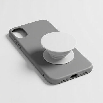Grey PopSocket on Smartphone Mockup