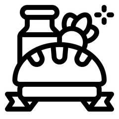 food/vegetable/drink quality control outline icon and illustration