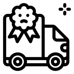not good quality delivery outline icon and illustration